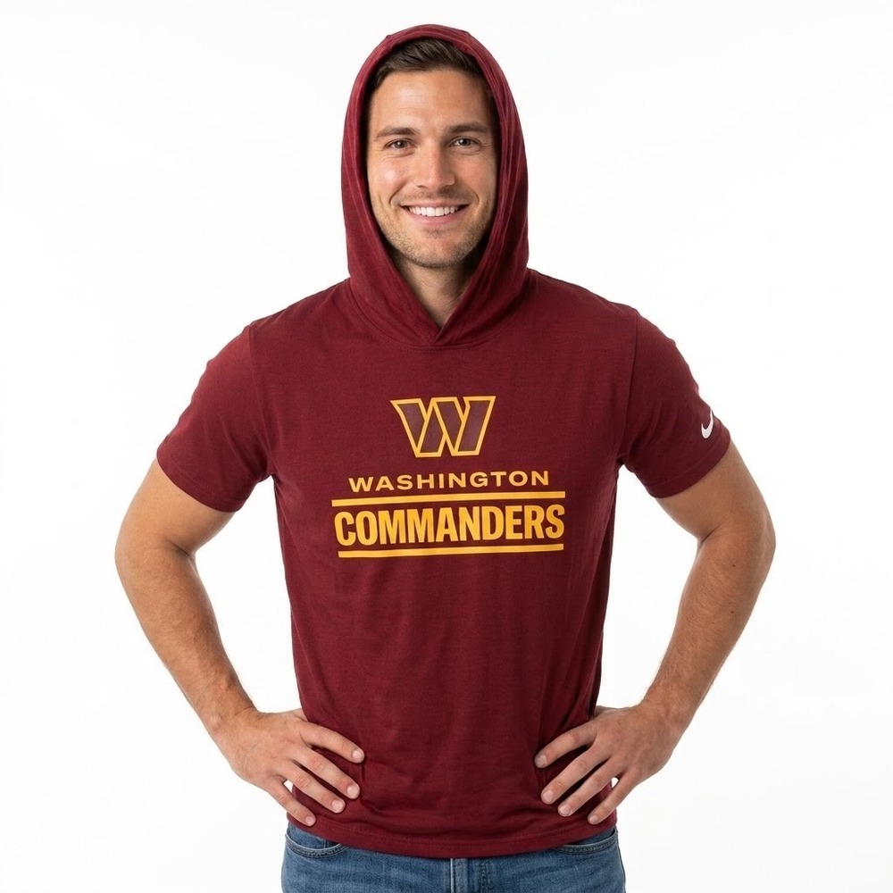 Washington Commanders Nike Hooded T-Shirt Mens L Burgundy 03NB-67P-9E-D0B *NEW*